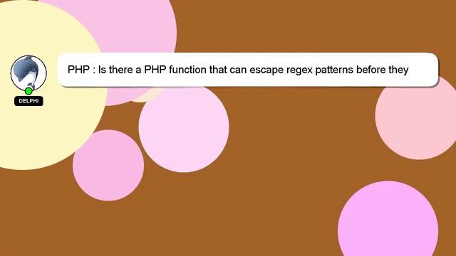 PHP : Is there a PHP function that can escape regex patterns before they are applied? смотреть онлайн