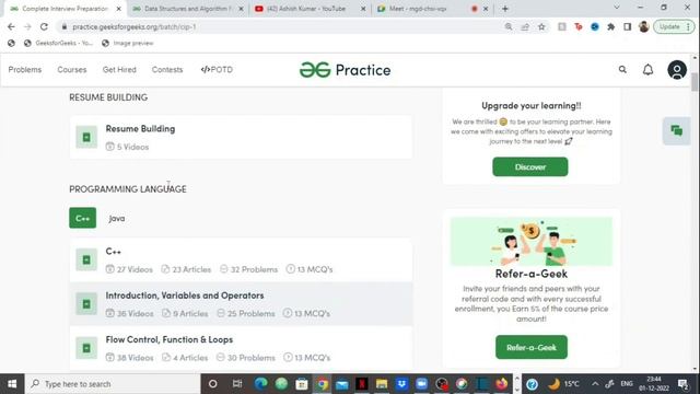 GeeksForGeeks DSA Self Paced vs Complete Interview Preparation Course смотреть онлайн