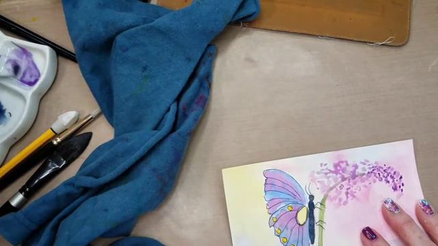 Beginner Butterfly Painting In Watercolor смотреть онлайн