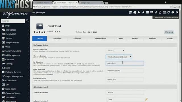 Installing OwnCloud with Softaculous in cPanel смотреть онлайн