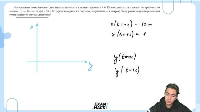 Материальная точка начинает двигаться по плоскости в момент времени t = 0 - №22609 смотреть онлайн