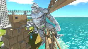 Big Size GODZILLA War, The KING Albino KONG 1,000 POWER VS EVOLUTION of GODZILLA 2014 in CITY - ARB