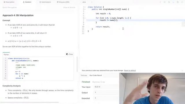 LeetCode Single Number Solution Explained - Java смотреть онлайн