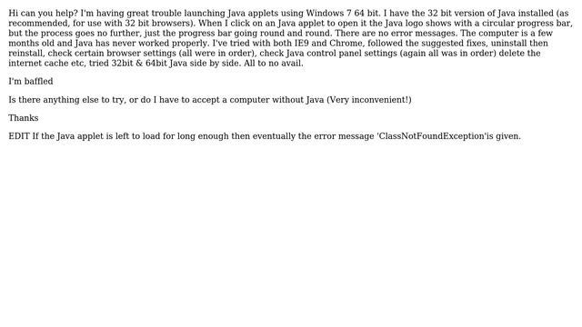 Java Applets fail to launch in Windows 7 64bit смотреть онлайн