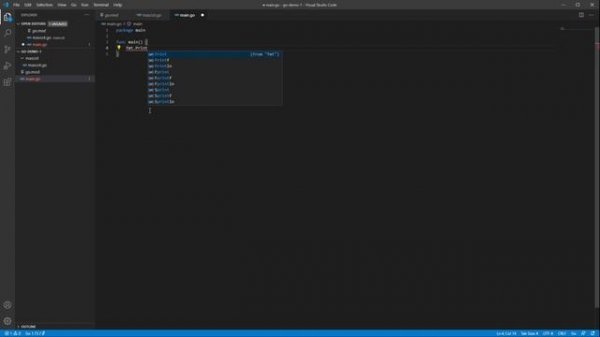 Getting started with VS Code Go