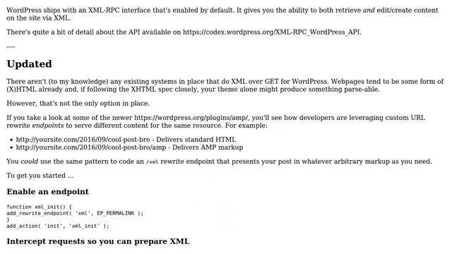 Wordpress: Is there an XML Web Service that can get posts, categories and other data from the site? смотреть онлайн