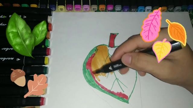 как можно нарисовать лист | Drawing for children banrg смотреть онлайн