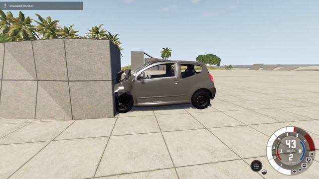 BeamNG drive - Citroen C2 vs Wall *SLOW MOTION* смотреть онлайн