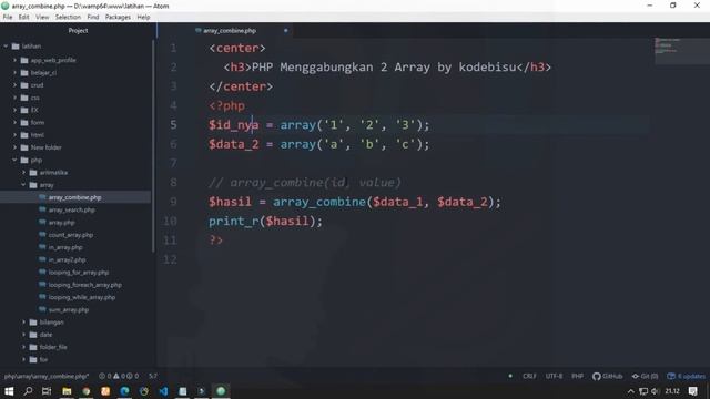 Cara Mudah Mengkombinasikan atau Menggabungkan Array (array_combine) смотреть онлайн