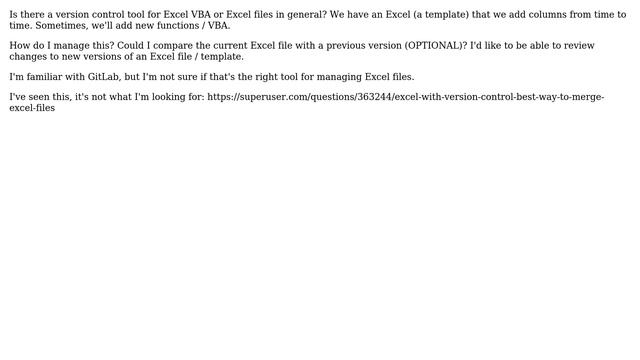 Is there a version control tool for Excel VBA or Excel files? смотреть онлайн