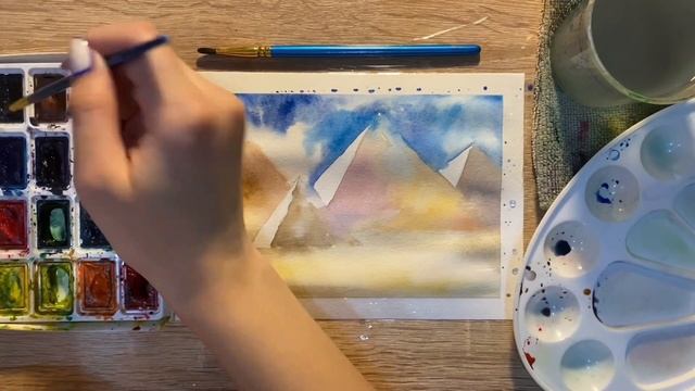 Как нарисовать Египет карандашом и акварелью начинающим | Рисунок для детей