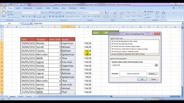 Color a Cell When A Condition Is Met in Excel