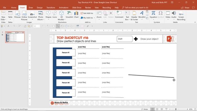 How to Draw a straight lines in PowerPoint (Keyboard Shortcut) смотреть онлайн