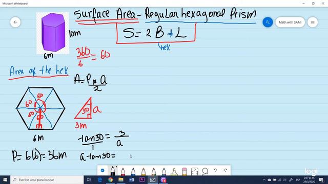 How to calculate the surface area of the regular hexagonal prism. смотреть онлайн