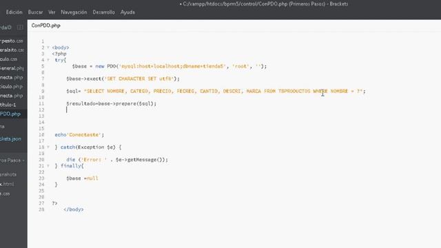 PHP MySQL PDO Consultas preparadas смотреть онлайн