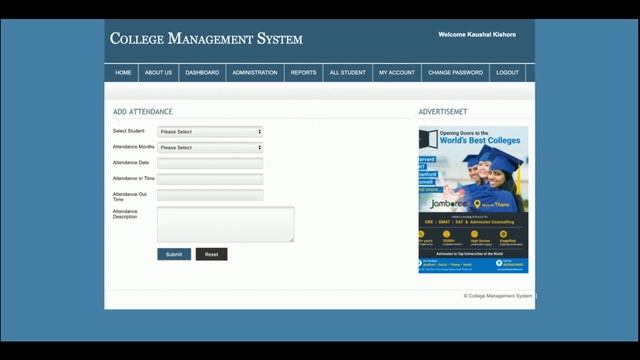 College Management System | PHP and MySQL Project Source Code | PHP MySQL CRUD Project смотреть онлайн