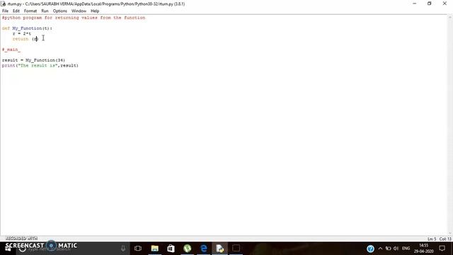 python video 2 30-04-2020(returning multiple values from the same function in python) смотреть онлайн