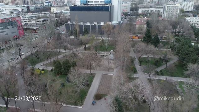 Центр Бишкека 21 марта 2020. Мало прохожих и машин смотреть онлайн
