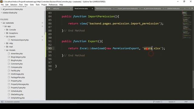 Laravel 10 Full Course | #39 How to Import and Export Permission Part 2 смотреть онлайн