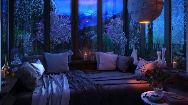 Go to Sleep w/ Rain Falling on Window | Relaxing Gentle Rain Sounds for Sleeping Problems, Insomnia смотреть онлайн