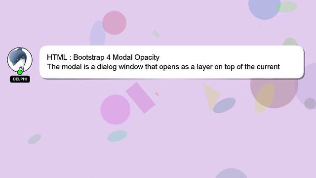 HTML : Bootstrap 4 Modal Opacity смотреть онлайн