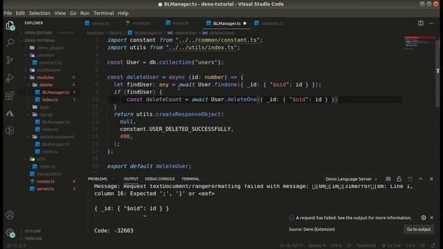 Deno Tutorial Part - 7 | Delete User Api using Deno and MongoDB смотреть онлайн