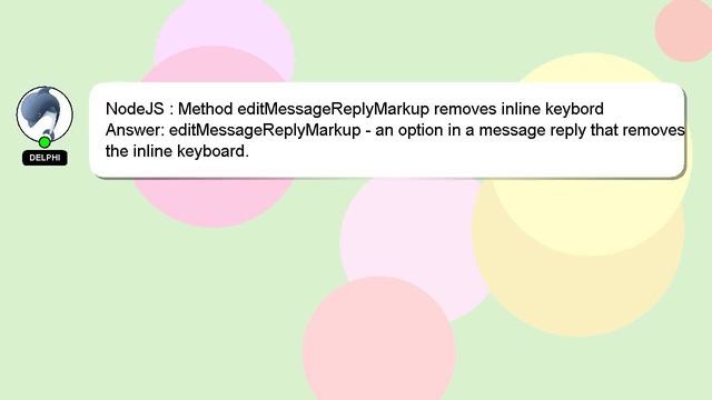 NodeJS : Method editMessageReplyMarkup removes inline keybord смотреть онлайн