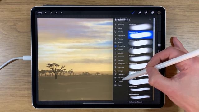 IPAD PAINTING TUTORIAL - African Tree Landscape art in Procreate смотреть онлайн