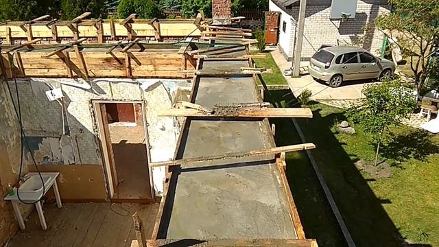 Мансардный этаж на старый дом. #3 Заливаем армопояс. смотреть онлайн