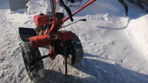 отвал на Мотоблок хопер, испытание и как сделано крепление