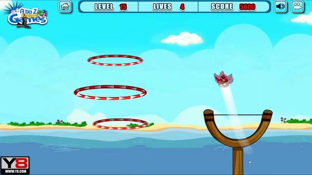 Angry Birds Slingshot 2 - THROW ALL ANGRY BIRDS THROUGH THE RING!! смотреть онлайн
