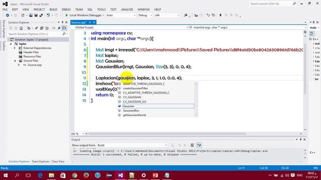 laplace with opencv in visual studio 2012 смотреть онлайн