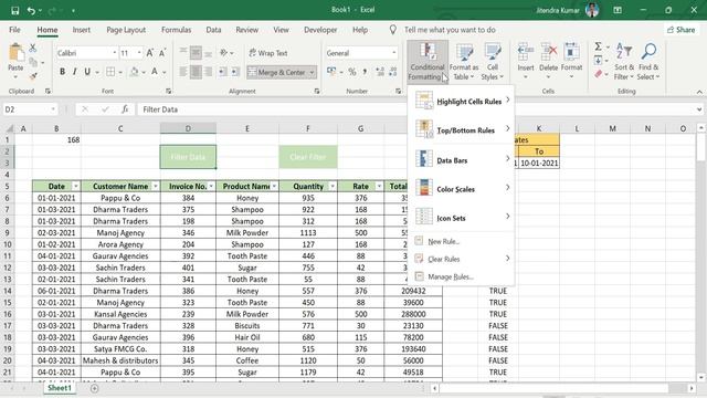 Filter Data Betweeen Two Dates in Excel | Fully Automated | No VBA смотреть онлайн