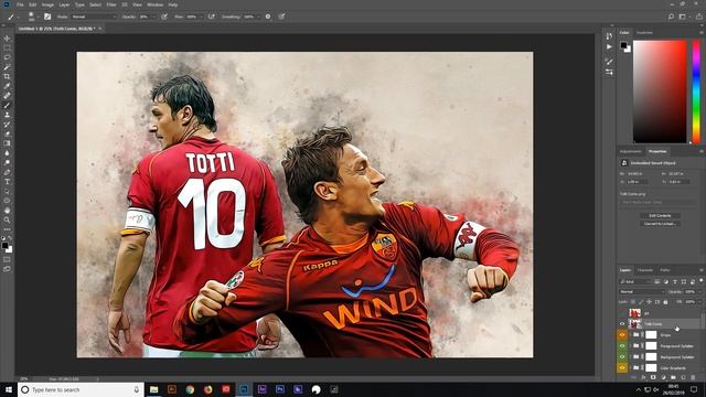 Francresco Totti Watercolor Graphic SpeedVideo / Photoshop Action смотреть онлайн