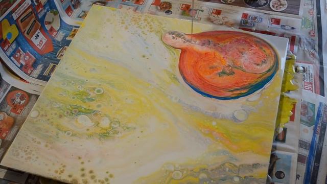 Когда много воды. Акриловая заливка. Fluid art смотреть онлайн