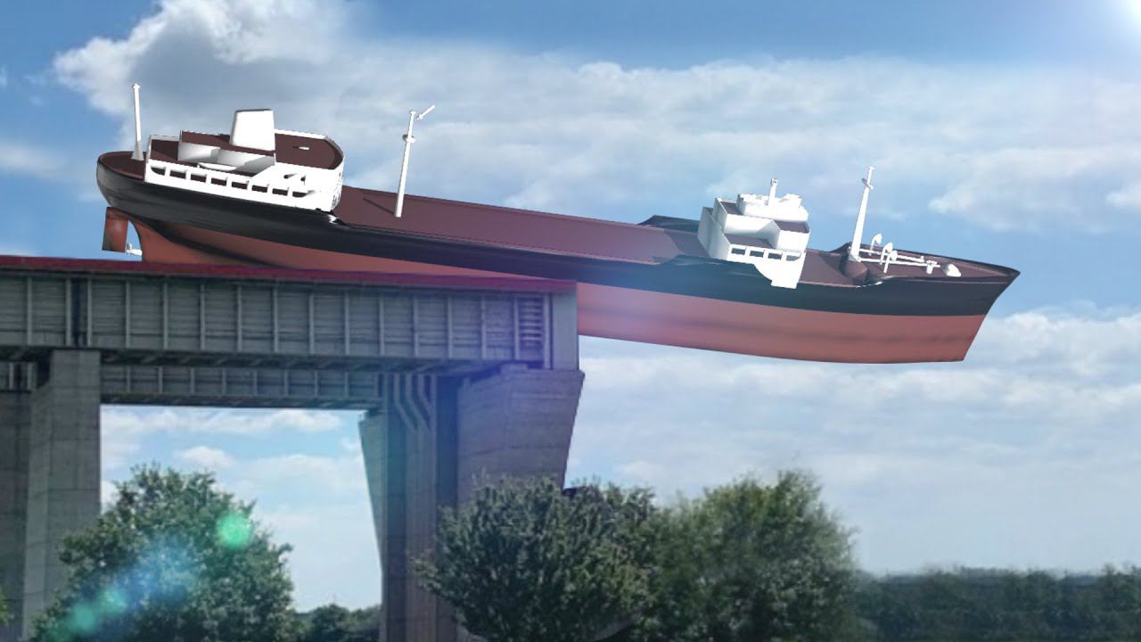 Как корабли преодолевают перепад высот судоходного канала Бельгии смотреть онлайн