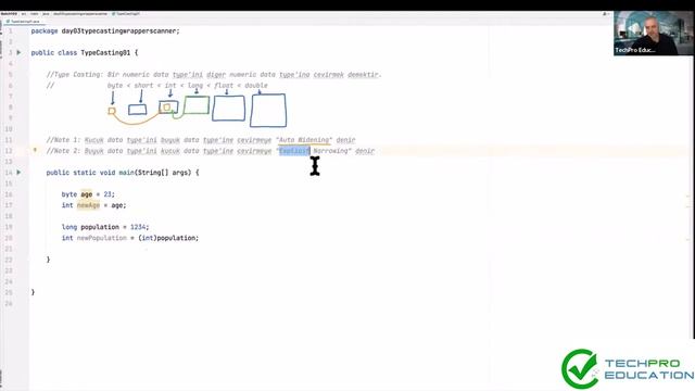 Type Casting (Otomatik Genişletme) Nedir? | Java Ders-9 | TechPro Education смотреть онлайн