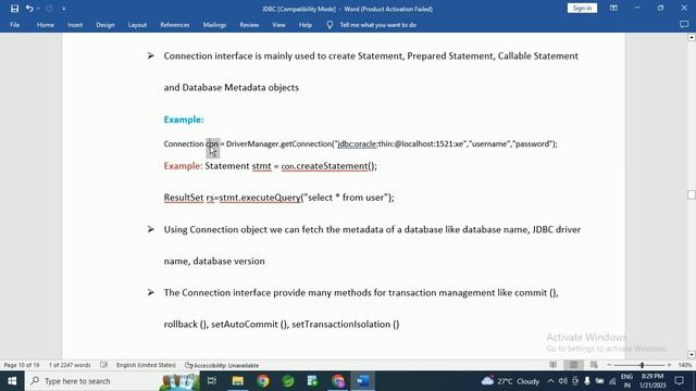 What is Connection Interface in JDBC смотреть онлайн
