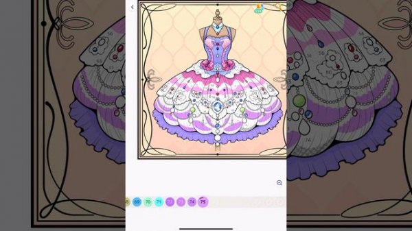 Hey Color Paint by numbers app Color with me Elegant Dress #coloring #relaxingvideos