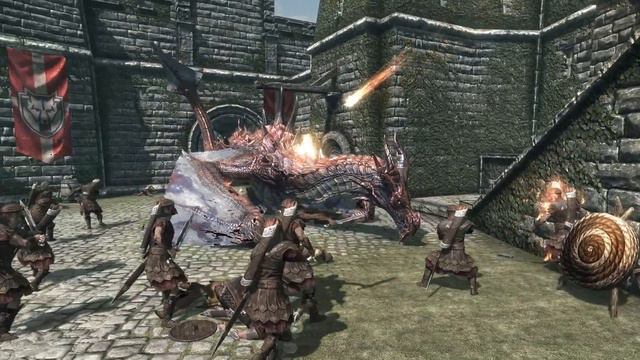 Skyrim Battles - General Tullius, 3 Imperial Mages & 12 Imperial Soldiers vs Odahviing 2/2 смотреть онлайн