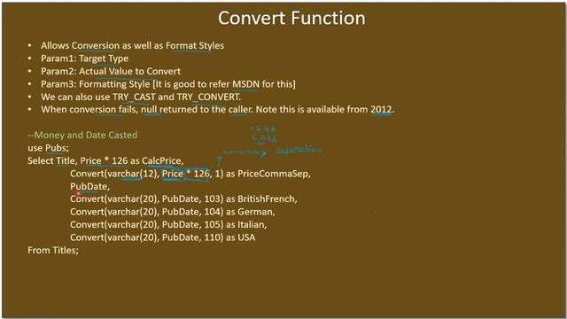 Built in Functions | Part 5 - Formatting via Convert Function | SSMS TSQL Tutorial #56 смотреть онлайн