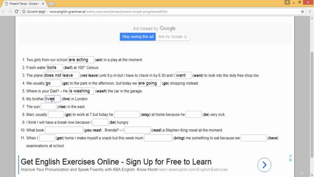 44.Sıfırdan İngilizce Öğreniyorum - Simple Present & Prograsive Exercise 5 смотреть онлайн