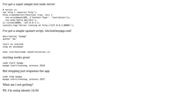 DevOps & SysAdmins: Why won't upstart stop my node server? смотреть онлайн