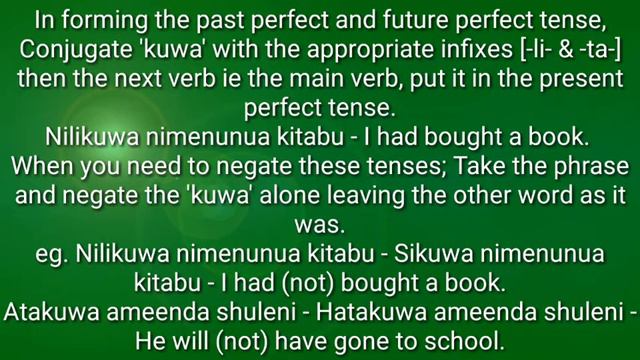 NEGATION OF SWAHILI PAST AND FUTURE PERFECT TENSES смотреть онлайн