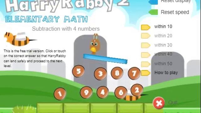 HarryRabby 2 DEMO - Subtraction with 4 numbers смотреть онлайн