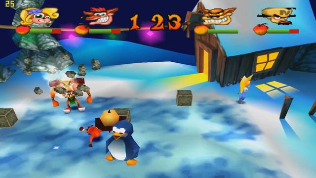 Гагатун и Юзя пытаются сыграть вместе в Crash Bash до 3 ночи смотреть онлайн