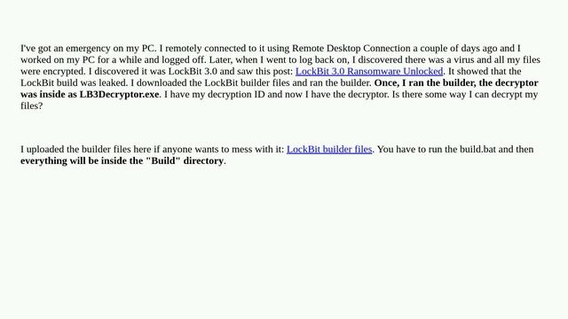 How to decrypt LockBit encrypted files смотреть онлайн