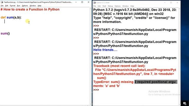 Python Tutorial in Hindi | How to create function in Python | Hindi | Manish Nain смотреть онлайн