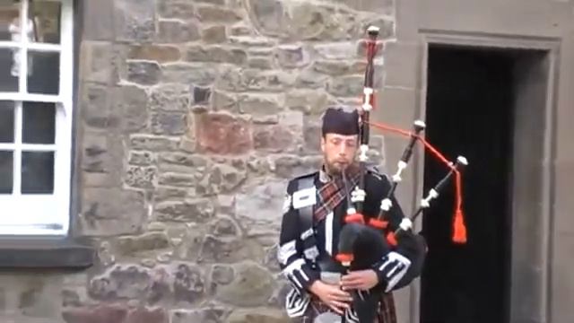 Scottish Piper Playing Bagpipes Music Stirling Scotland