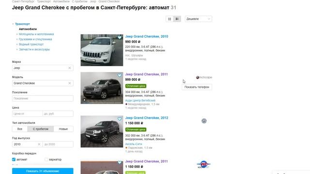 Б\У АВТО | JEEP GRAND CHEROKEE С ПРОБЕГОМ смотреть онлайн